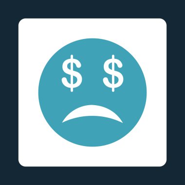 İflas Smiley simge ticaret düğmeleri Overcolor set