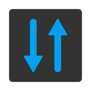 Oklar Exchange dikey düz mavi ve gri renkler düğmesini yuvarlak