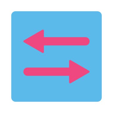 Arrows Exchange Horizontal flat pink and blue colors rounded button