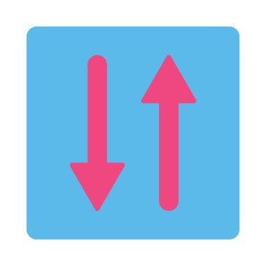 Oklar Exchange dikey düz pembe ve mavi renkler düğmesini yuvarlak