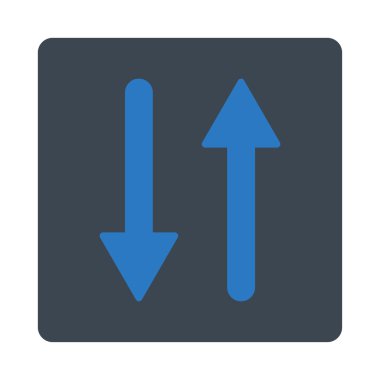 Oklar Exchange dikey düz düz mavi renkler düğmesini yuvarlak