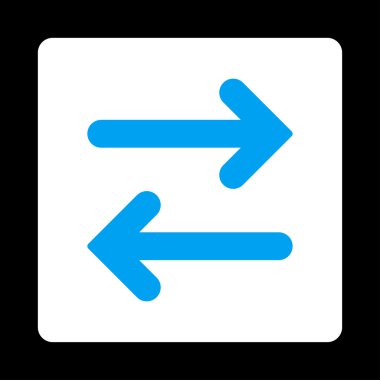 Fiske vurmak yatay düz mavi ve beyaz renkler yuvarlak düğmesi