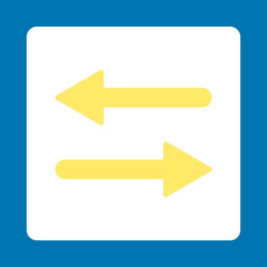 Düğme okları Exchange yatay düz sarı ve beyaz renklerde yuvarlak