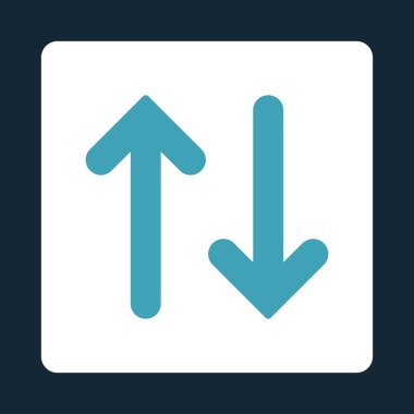 Fiske vurmak dikey düz mavi ve beyaz renkler yuvarlak düğmesi