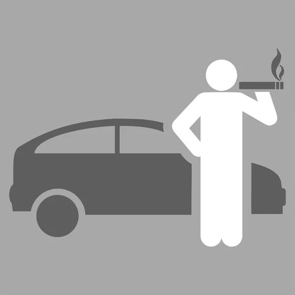 Smoking taxi driver icon — Stock Vector