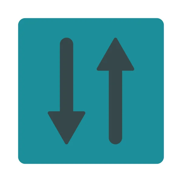 Flechas Intercambio Vertical plana suave azul colores botón redondeado — Vector de stock