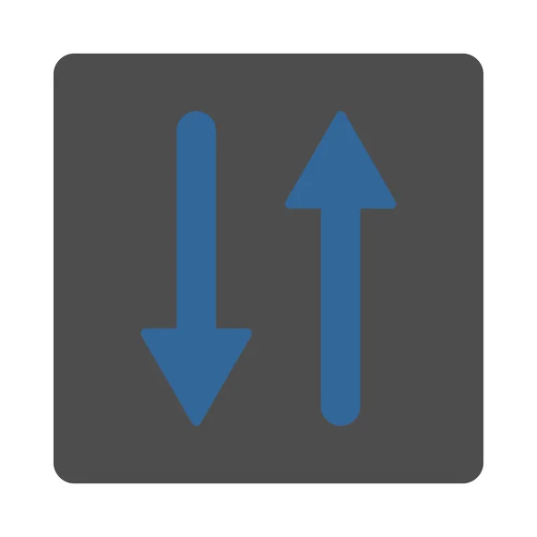 矢印 Exchange 垂直フラット コバルトと丸みを帯びた灰色の色] ボタン — ストックベクタ
