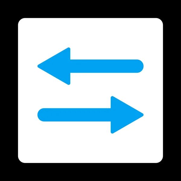 矢印 Exchange 水平フラットに青と白の色の丸いボタン — ストックベクタ