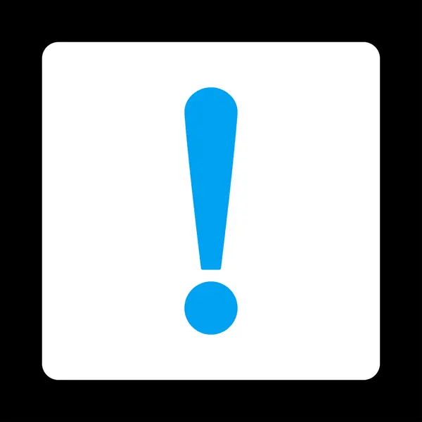 Sinal de Exclamação plana azul e branco cores arredondadas botão —  Vetores de Stock