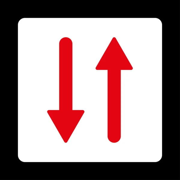 Pijlen Exchange verticale vlakke rode en witte kleuren afgerond knop — Stockvector