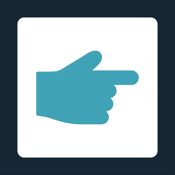 Zeigefinger flache blaue und weiße Farben abgerundeter Knopf — Stockvektor
