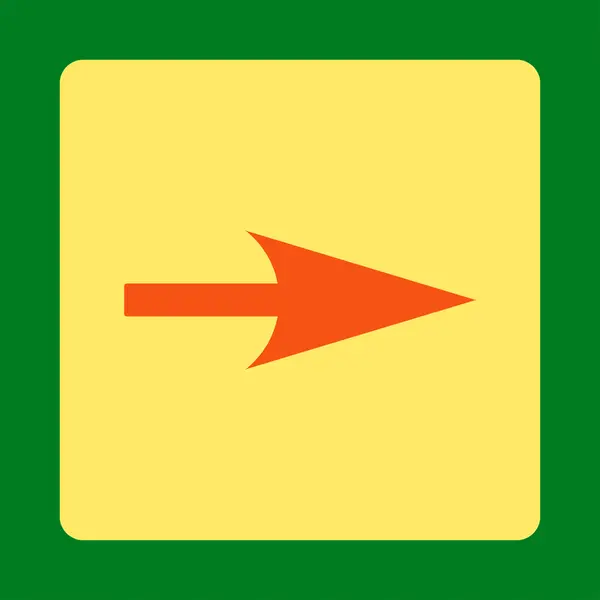 Flèche Axis X couleur orange plat et jaune bouton arrondi — Image vectorielle