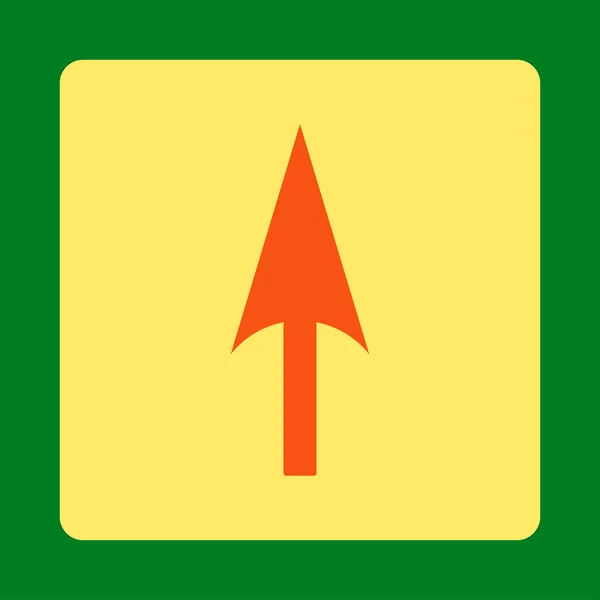 Pilen axeln Y platt orange och gula färger rundade-knappen — Stock vektor