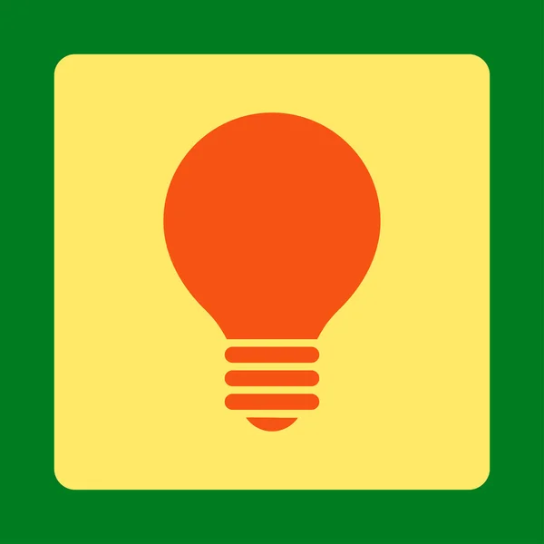 Elektrikli ampul yuvarlak düz turuncu ve sarı renkler düğmesi — Stok Vektör