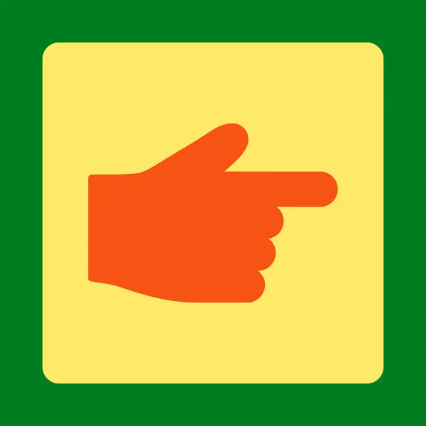 Dedo indicador plana laranja e amarelo cores arredondadas botão — Vetor de Stock