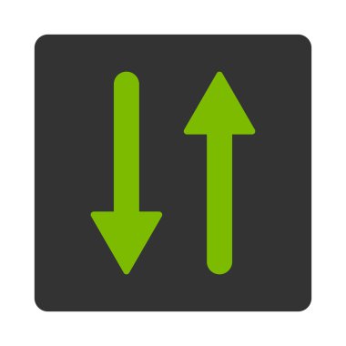 Oklar Exchange dikey düz eko yeşil ve gri renkler düğmesini yuvarlak