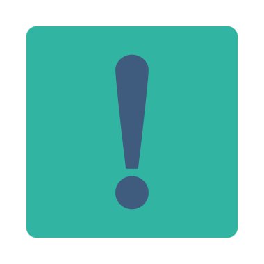 Kobalt ve mavi renkler yuvarlak düğme ünlem işareti düz