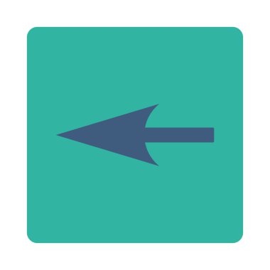 Keskin sol ok düz kobalt ve yuvarlak mavi renkler düğmesi