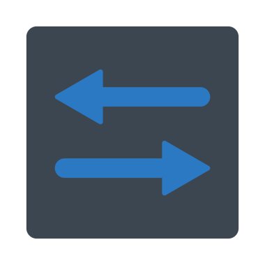 Oklar Exchange yatay düz düz mavi renkler düğmesini yuvarlak