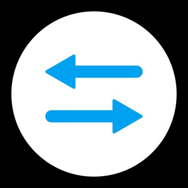 Oklar Exchange yatay düz mavi ve beyaz renkler düğmesini yuvarlak