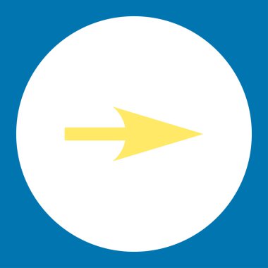 Ok ekseni X düz sarı ve beyaz renkler düğmesini yuvarlak