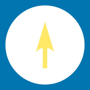 Ok eksen Y düz sarı ve beyaz renkler düğmesini yuvarlak