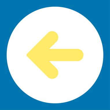 Ok sol düz sarı ve beyaz Renkler düğmesini yuvarlak