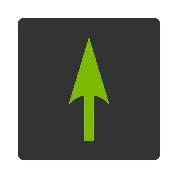 Tlačítko zaoblený šipka osy Y plochý eco zelené a šedé barvy — Stock fotografie