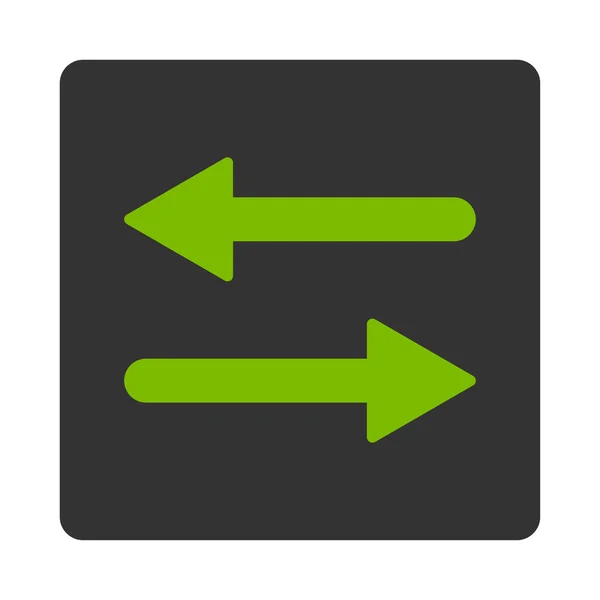 Flechas Intercambio Horizontal plano eco verde y gris colores botón redondeado — Foto de Stock