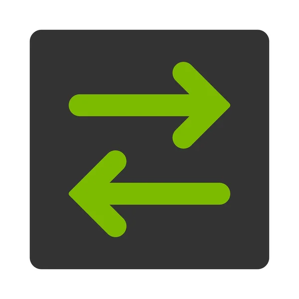 Flip horisontellt platt eco grön och grå färger rundade knappen — Stockfoto