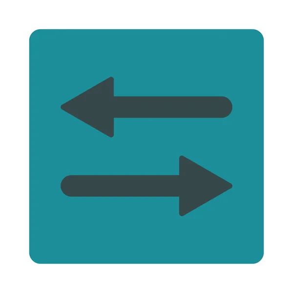 矢印 Exchange 水平フラット柔らかな青い色の丸いボタン — ストック写真