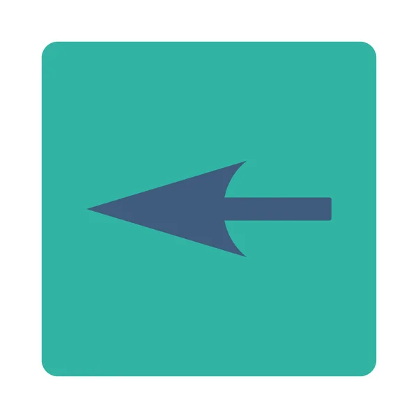 Sharp Left Arrow flat cobalt and cyan colors rounded button