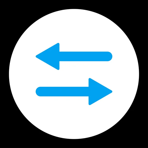 Βέλη Exchange οριζόντια, επίπεδη μπλε και άσπρα χρώματα γύρω από το κουμπί — Φωτογραφία Αρχείου