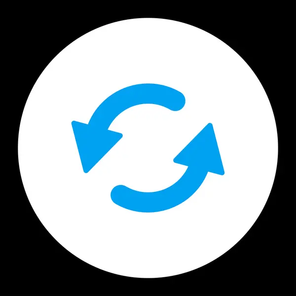 Refresh Ccw albastru plat și alb culoare rotundă buton — Fotografie, imagine de stoc