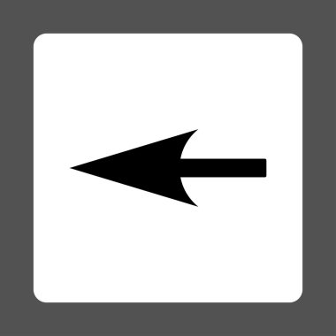 Keskin sol ok düz siyah beyaz yuvarlak renkler düğmesi