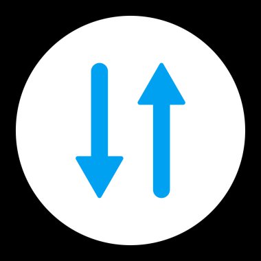 Oklar Exchange dikey düz mavi ve beyaz renkler düğmesini yuvarlak