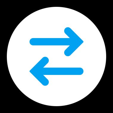 Flip yatay düz mavi ve beyaz renkler düğmesini yuvarlak