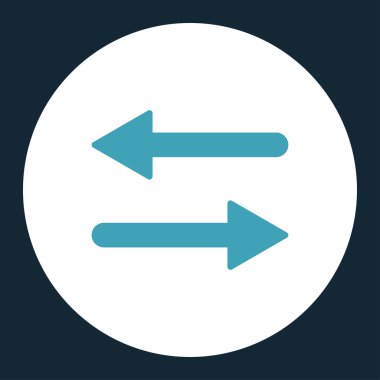 Oklar Exchange yatay düz mavi ve beyaz renkler düğmesini yuvarlak