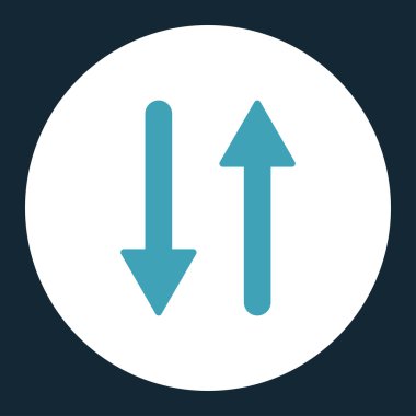 Oklar Exchange dikey düz mavi ve beyaz renkler düğmesini yuvarlak