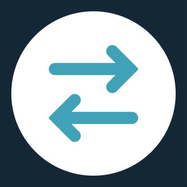 Flip yatay düz mavi ve beyaz renkler düğmesini yuvarlak