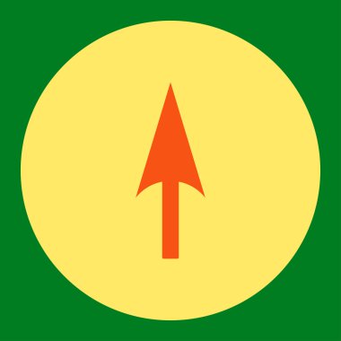 Arrow Axis Y flat orange and yellow colors round button