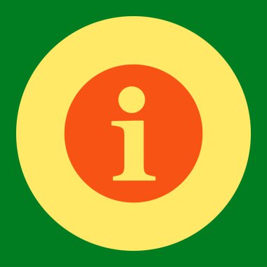 Information flat orange and yellow colors round button