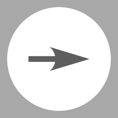 Arrow Axis X flat dark gray and white colors round button