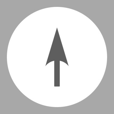 Arrow Axis Y flat dark gray and white colors round button