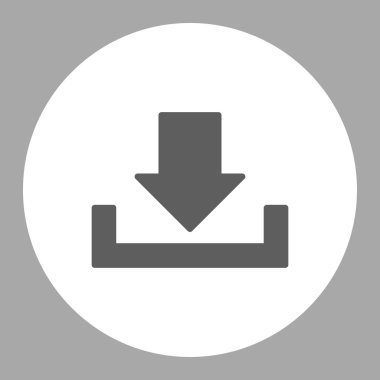 Download flat dark gray and white colors round button