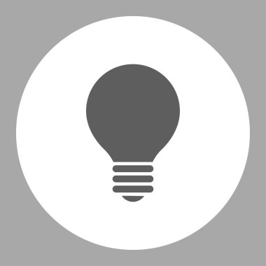 Electric Bulb flat dark gray and white colors round button