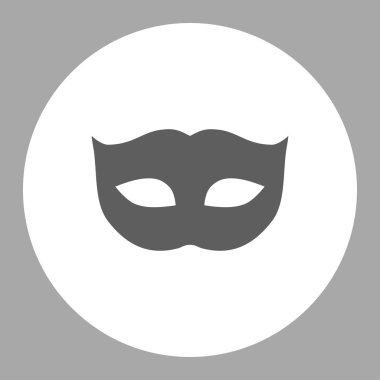 Privacy Mask flat dark gray and white colors round button