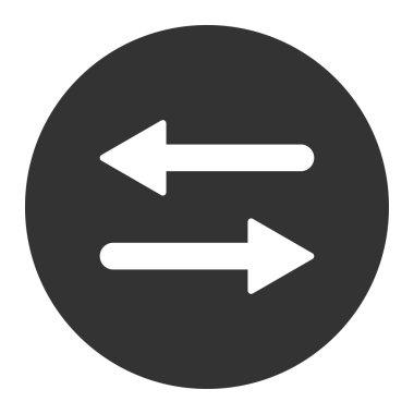 Arrows Exchange Horizontal flat white and gray colors round button