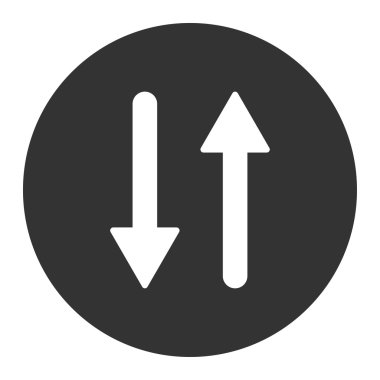 Arrows Exchange Vertical flat white and gray colors round button