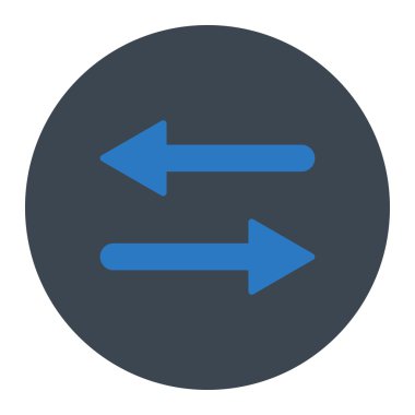 Arrows Exchange Horizontal flat smooth blue colors round button